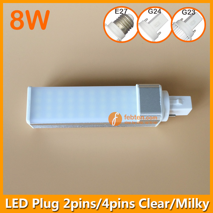 8W LED G24 E27 Plug Light