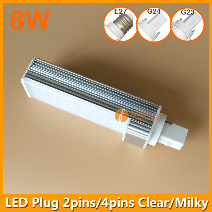 8W LED G24 E27 Plug Light Lamp