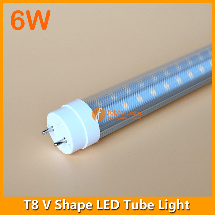 6Watt 30CM LED V Shape T8 Tube Light 240degree Lighting