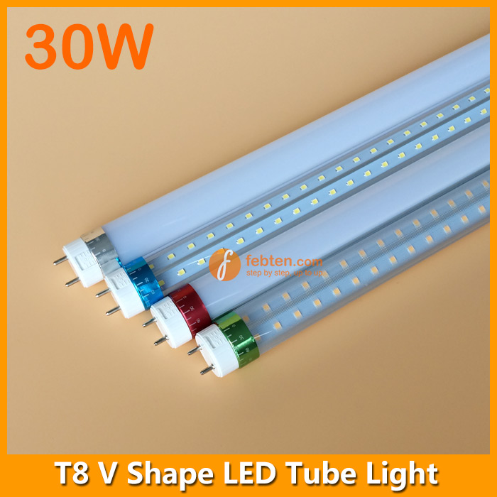 120LM/W 30W LED T8 V Shaped Tube Light 240degree Lighting