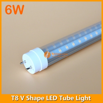 1ft 6W LED T8 V Shape Tube Light 240degree Beam Angle