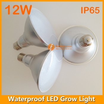 12W E27 LED Grow Light IP65 in Full Red or Green