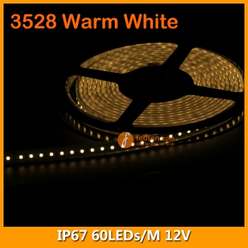 3528 Warm White IP67 LED Strip Lighting 12V 60LEDs/M
