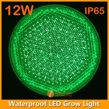 12W E27 LED Grow Light IP65 in Full Red or Green