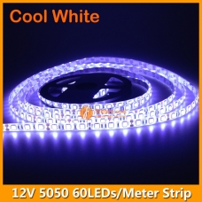 5Meters per Roll 5050 Cool White LED Strip Light 12V IP65