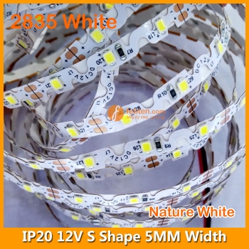 2835 White S Shape LED Strip Light 12V 60LEDs/M