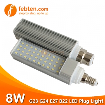8W LED Plug Light G24D/G24Q/GX24D/GX24Q/G23/E27/E14/B22