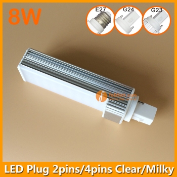 8W LED Plug Light G24D/G24Q/GX24D/GX24Q/G23/E27/E14/B22