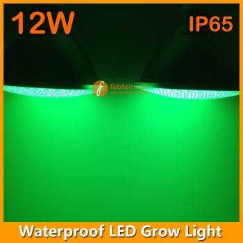 12W E27 LED Grow Light IP65 in Full Red or Green
